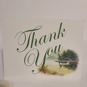 DARK Green Landscape Thank You Card